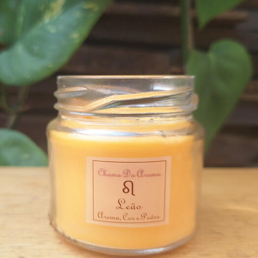 Leão Vela Aromatica Signo Cor Aroma Pedra Classica