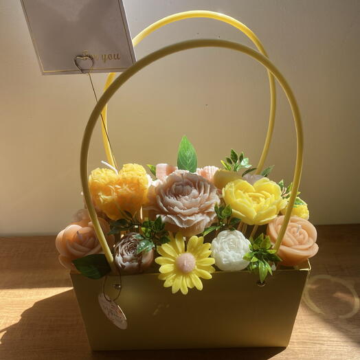 Cesta de flor aromatica Amarela - Especial dia das Mães