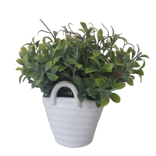 Arranjo Mini Vaso Modelo Bolsa Mini Folhagens artificiais