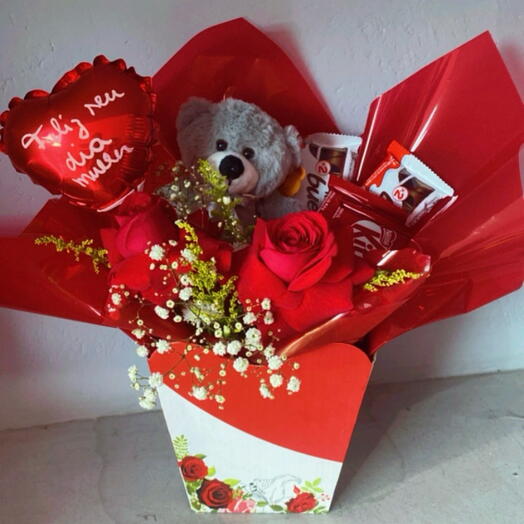 Cesta Chocolate com Rosas