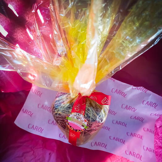 Coração de chocolate recheado duplo tipo ovo de Pascoa