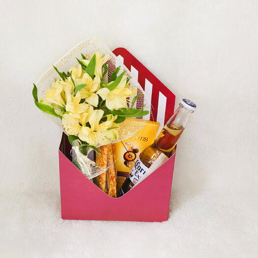 Caixa Envelope Flores e Cerveja