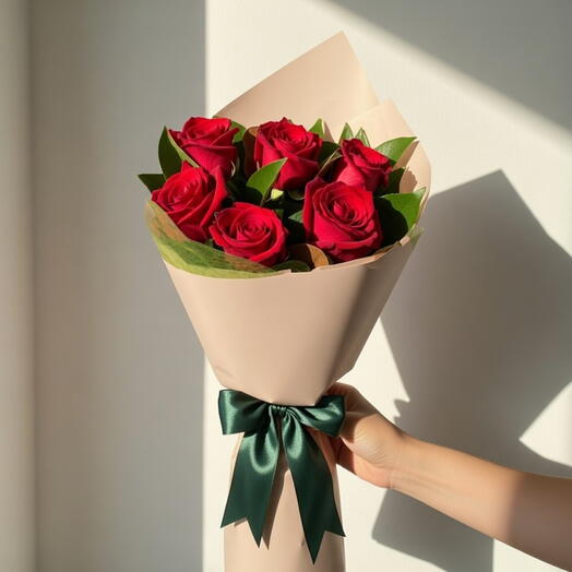 Buquê 6 Rosas vermelhas