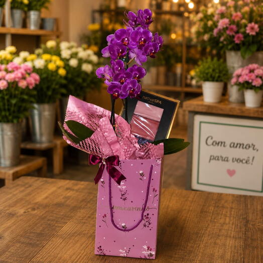 Orquidea Phalaenopsis Com carinho com sabonete Boticario