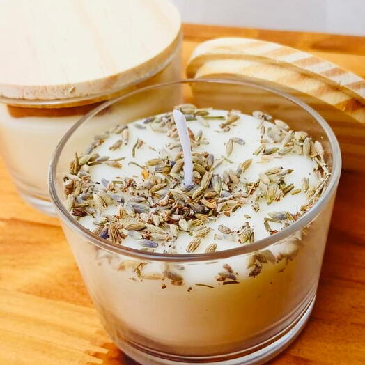 Vela Aromatizada Artesanal Lavanda - Cera Vegetal