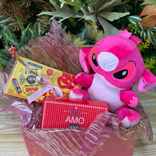 Cesta Stitch Rosa