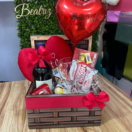 Cesta Romântica com Vinho