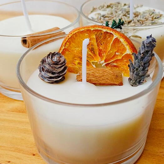 Vela Aromatizada Artesanal Tangerina - Cera vegetal