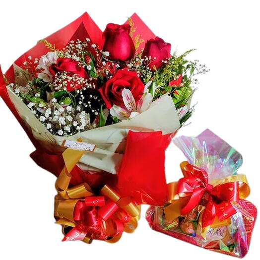 Buquê com Caixa de Ferrero Rocher