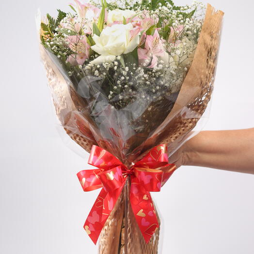 Buquê com 3 Rosas Brancas