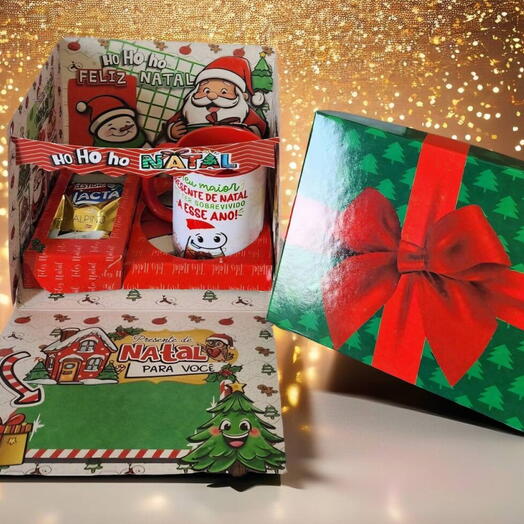 Caixa Surpresa Presente de Natal - Um Perfeito Feliz Natal