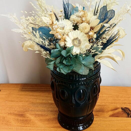 Arranjo Floral vaso azul