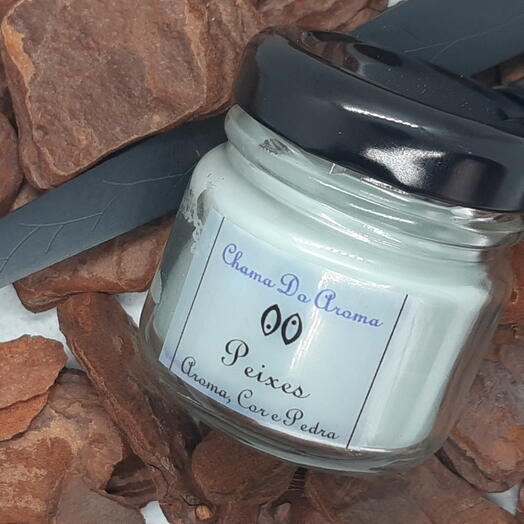 Peixes Vela Aromatica Signo Cor Aroma Pedra Mini