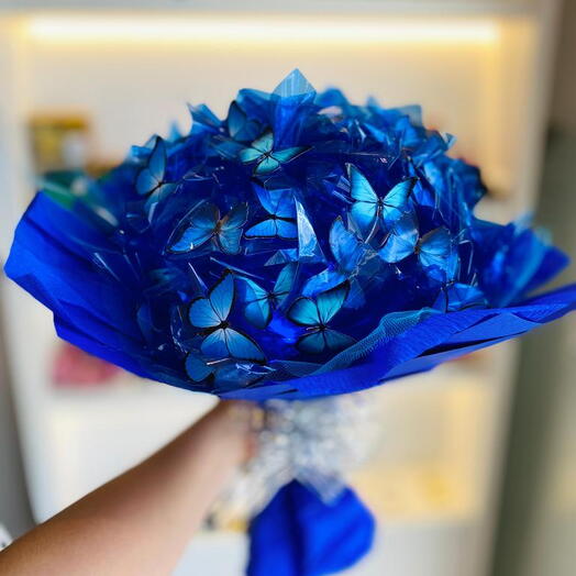 Buquê de Borboletas Azuis G Com Led