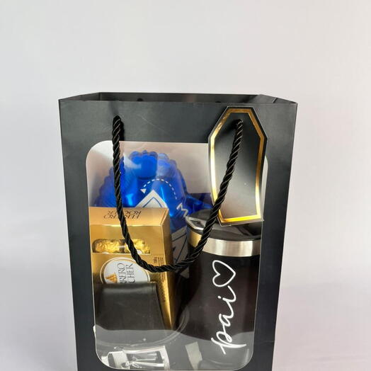 Kit Presente Com Acessorios Copo Termico e Chocolate