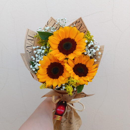 Buquê de Girassol - Três Beijos do Sol