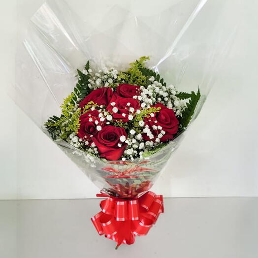 Buquê de 6 Rosas Vermelhas