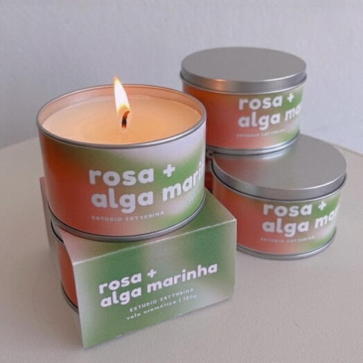 Vela Aromatica Rosa+Alga Marinha