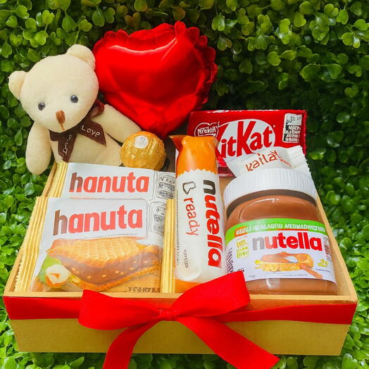 Kit de Presente Doce Amor com Nutella e Ursinho