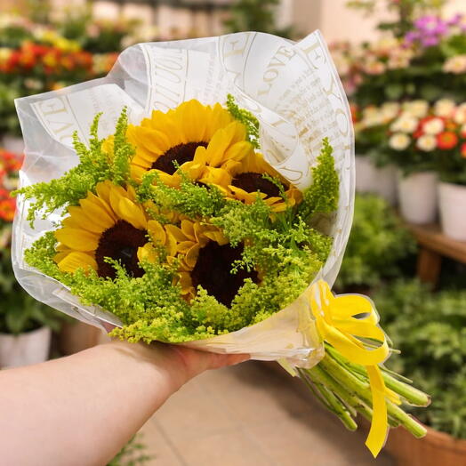 Bouquet Romântico de Girassois