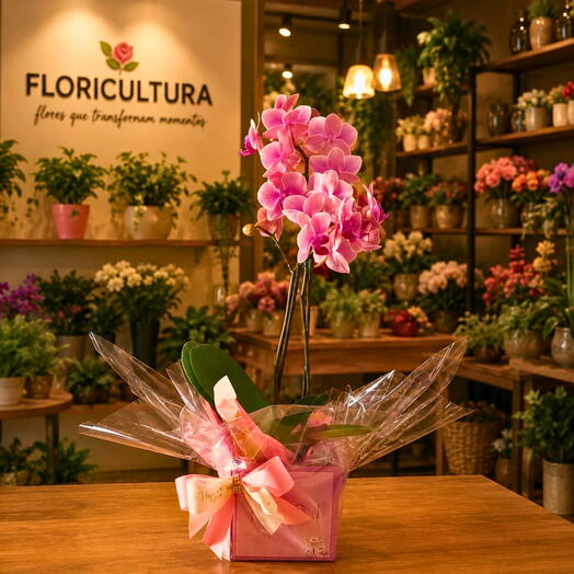 Mini orquidea Phalaenopsis Feliz Dia