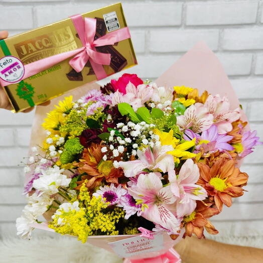 Buquê Mix Misto com Chocolate Fino