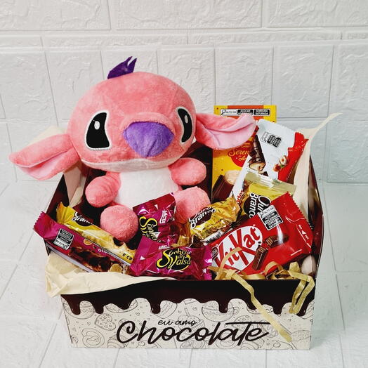 Cesta Stitch Rosa