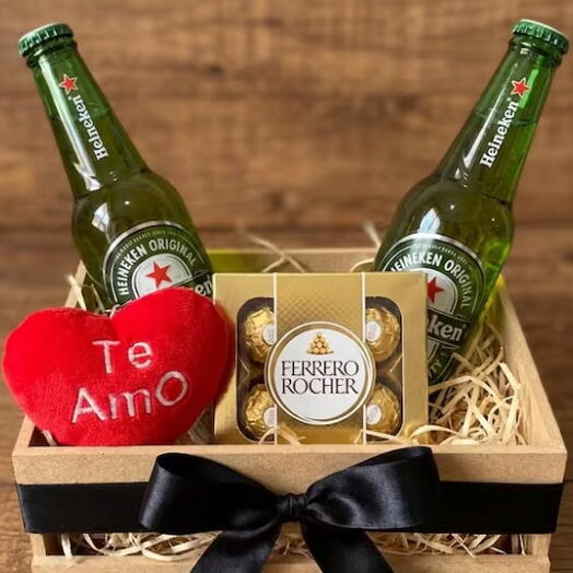 Cesta Heineken Amor Chocolate