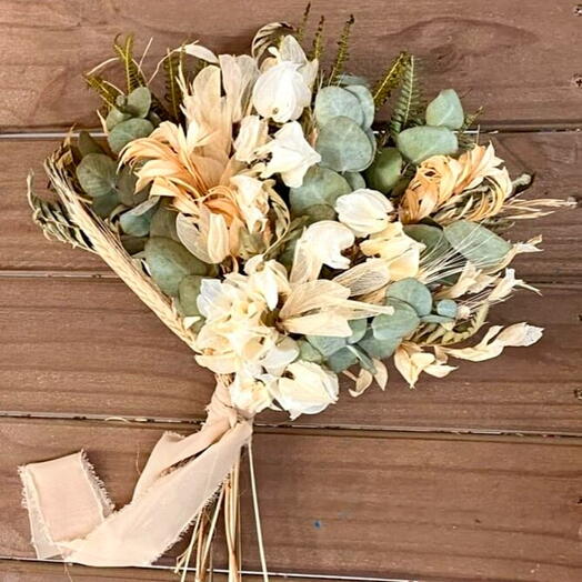 Buquê Verde e Bege (Bouganville e Eucaflor) P