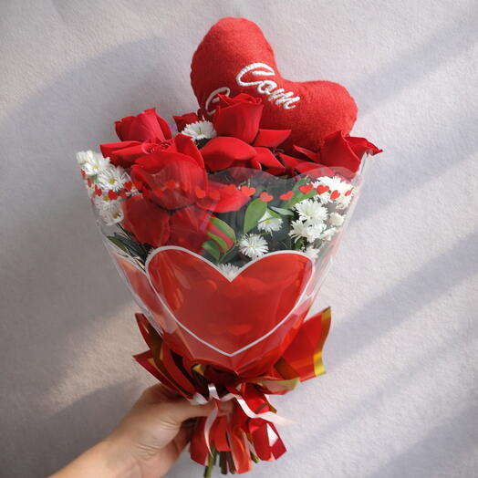 Buque com Coração de Pelucia Pequeno