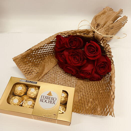Buquê de Rosas Vermelhas com Ferreiro 100g