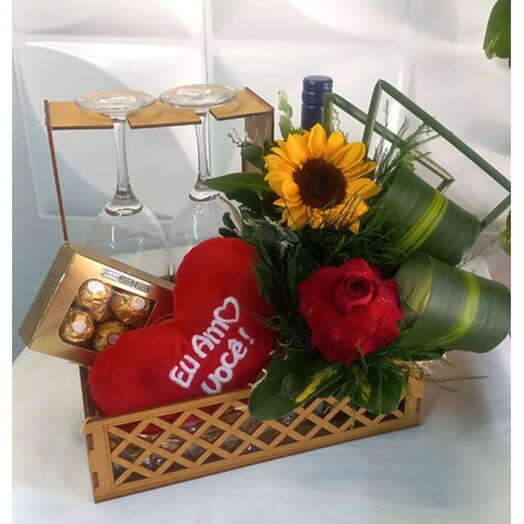 Cesta de Vinho Par Perfeito