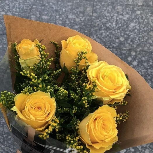 Buquê Rosas Amarelas Ouro