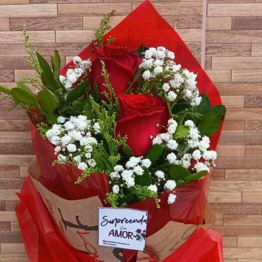 BUQUÊ GRANDE DUAS ROSAS