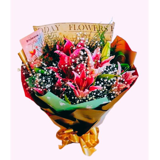 Mine Buquê de Lirio Rosa