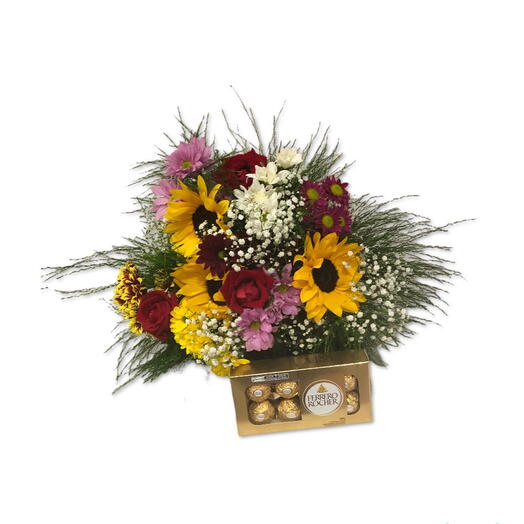 Buquê Misto com Ferrero Rocher