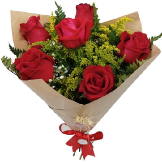 Buquê 6 rosas