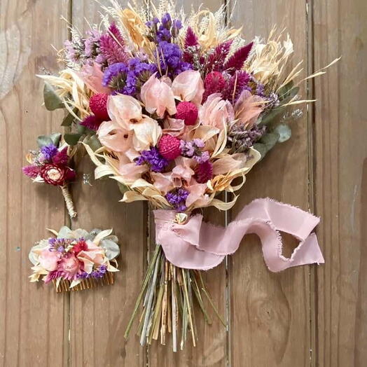 Buque de noiva Rosa e Lavanda P