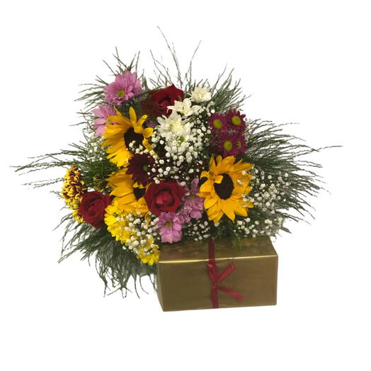 Buquê Misto com Caixa de bombom