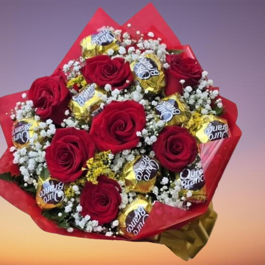 Oferta: Buquê Rosas e Bombons