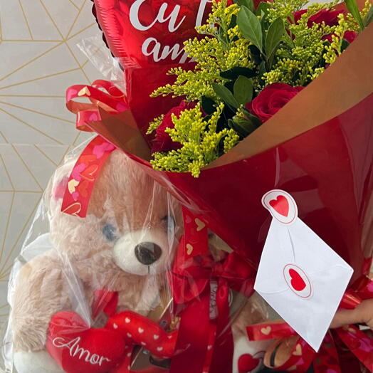 Kit Buquê + Urso