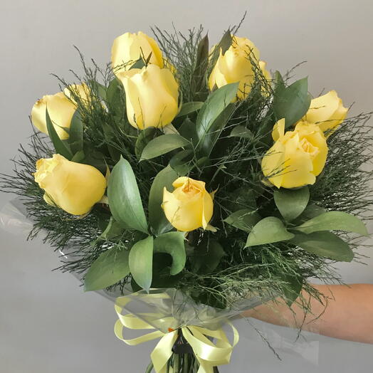 bouquet classico de 12 rosas amarelas