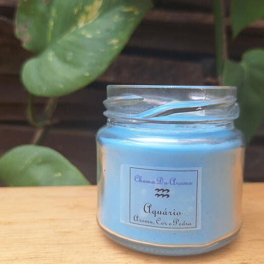 Aquario  Vela Aromatica Signo Cor Aroma Pedra Classica