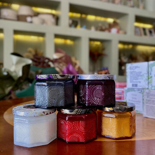 Vela Perfumada Colecionavel- Pote de Vidro Decorado