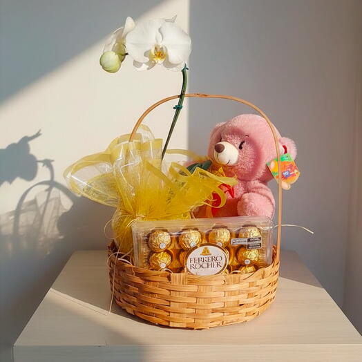 Cesta com Orquidea