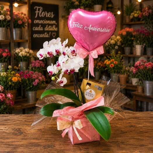 Orquidea Phalaenopsis com Ferrero Rocher
