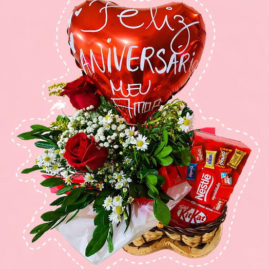 PRESENTE CESTA COM FLOR