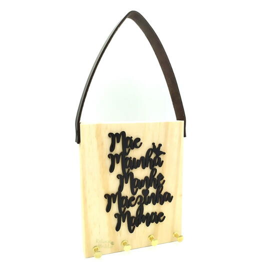 Porta Chaves em Madeira (Mãe, Mãezinha)