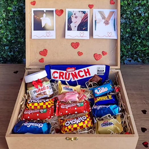 Cesta de chocolate Bau do Amor
