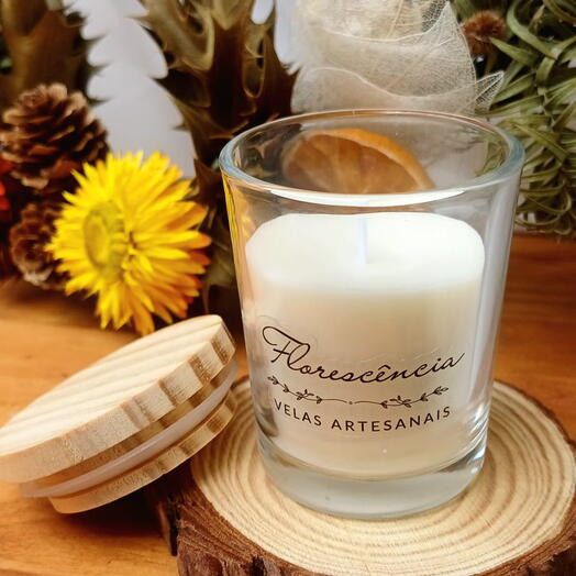 Vela Aromatizada Artesanal com Tampa - Aroma Mel